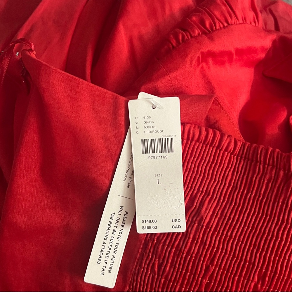 🟠NWT MAEVE by ANTHROPOLOGIE Halter Drop-Waist Mini Dress in Red LG - Picture 6 of 6